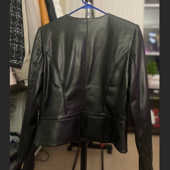 WHBM-Petite Faux Leather Moto Jacket - Picture 3 of 5